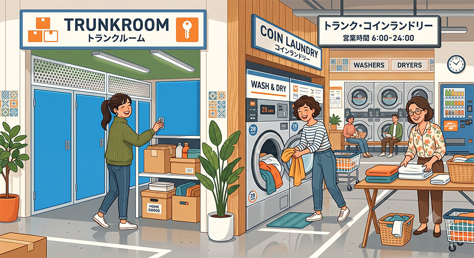 コインランドリーとトランクルーム