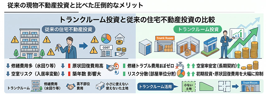 トランクルーム投資と不動産投資の比較