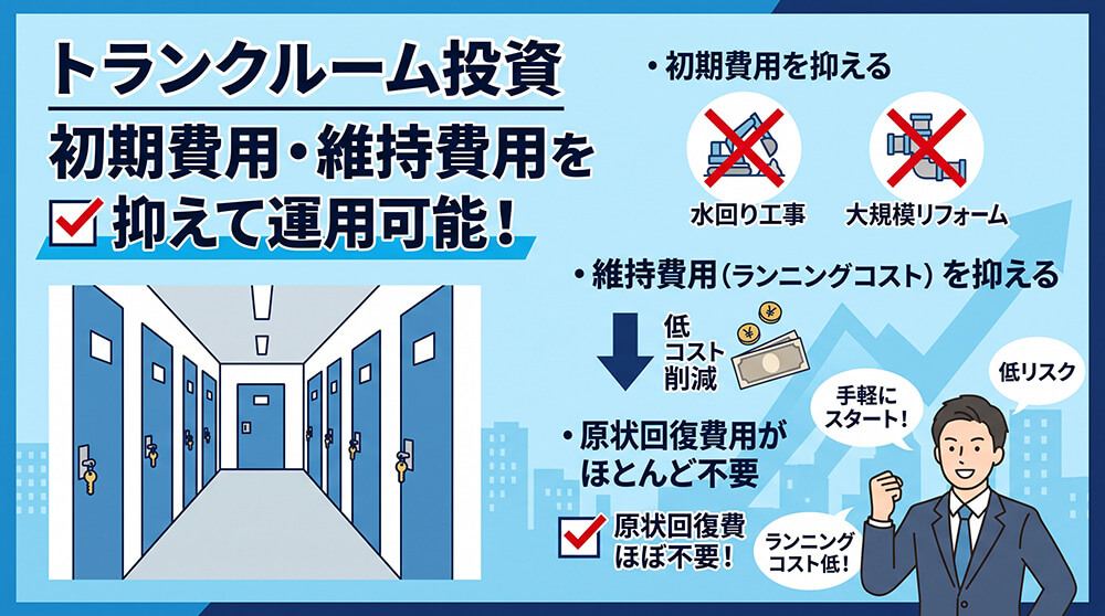 トランクルーム投資の初期費用を抑える