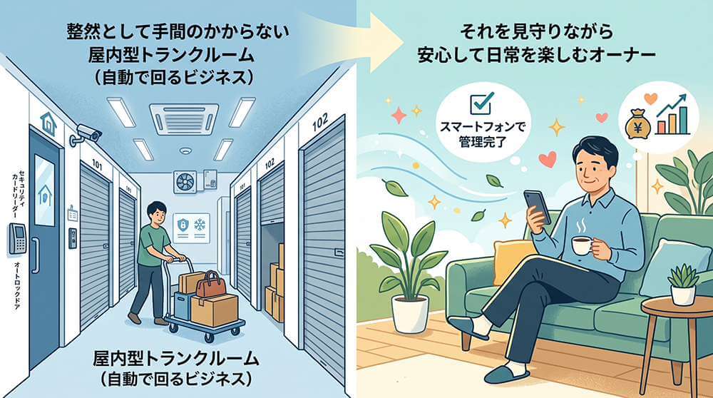 トランクルーム投資ならストレスフリー